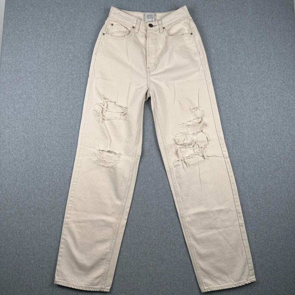 Urban Outfitters BDG High-Rise Baggy Wide Leg White Jeans 26‎ Distressed Women's